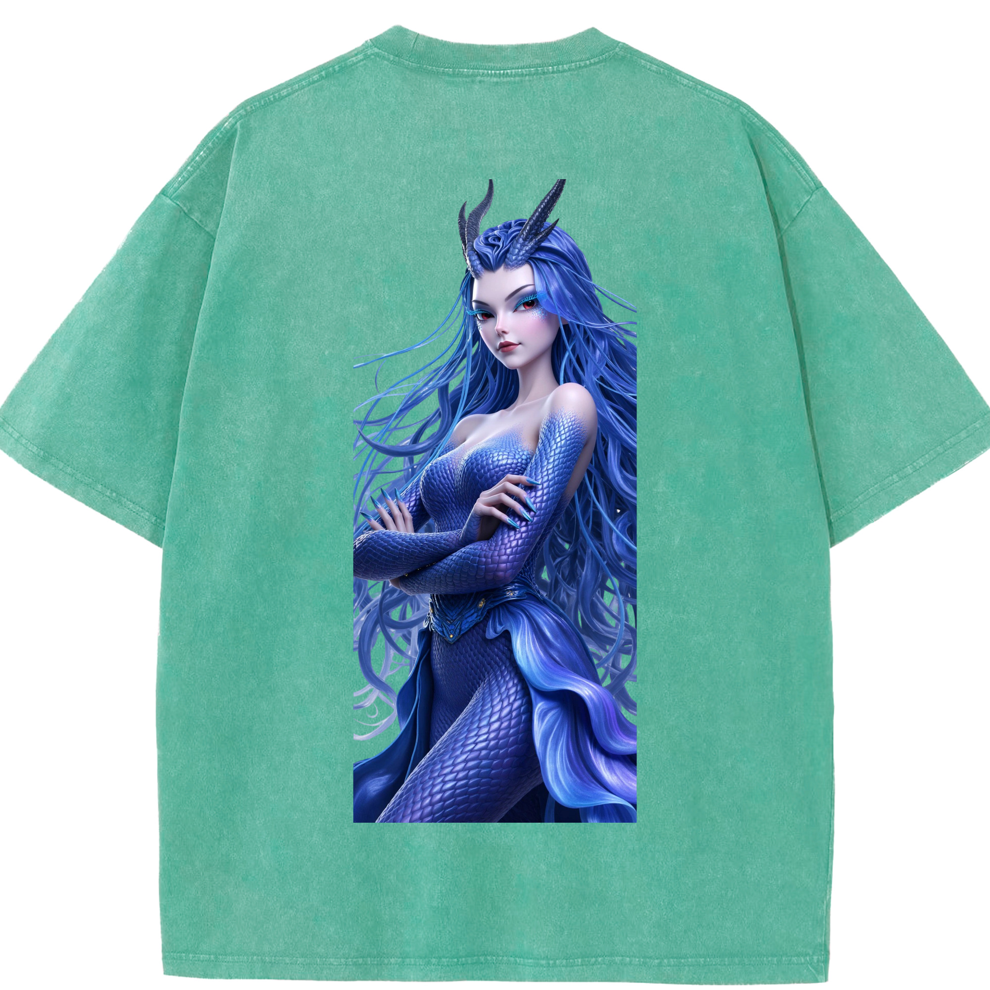 （画像用） Ne Zha 2 ナタ 魔童の大暴れ 綿100% ヴィンテージ風 半袖Tシャツ（背面プリント）